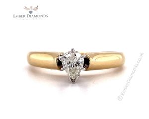 Womens 18K Yellow Gold Plated 5 Clear Sparkle Simulated Diamond Ring L M N R UK 