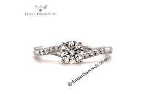 Diamond Solitaire Accent Engagement Ring